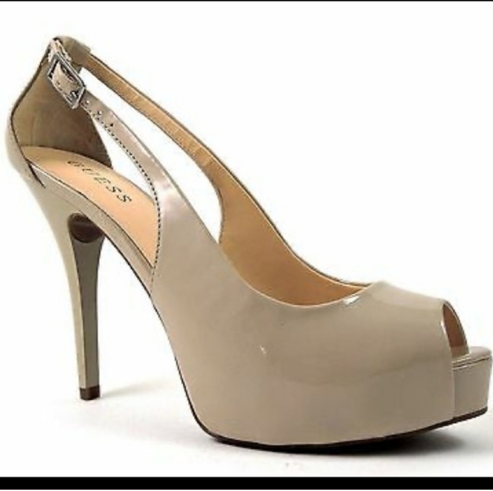 Guess Gwhondo 3 Peep Toe In Beige